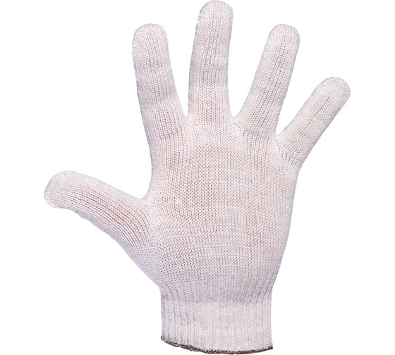 Изображение товара Перчатки Dollex х/б, без покрытия, 4 нити, 10 класс, XL, белые, 100 пар 100PN-4W