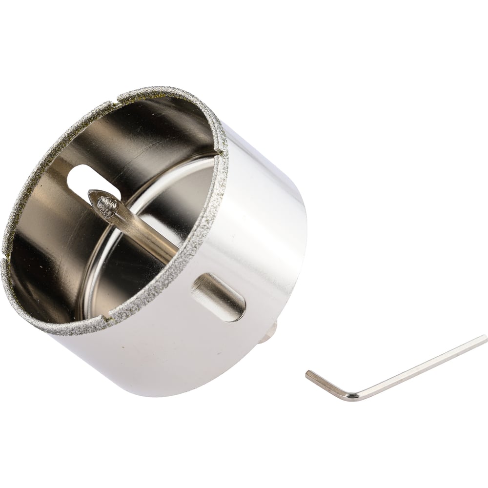 Изображение товара Алмазная коронка по стеклу и керамограниту 75 мм с центрирующим сверлом Изображение товара Алмазная коронка по стеклу и керамограниту 75 мм с центрирующим сверлом