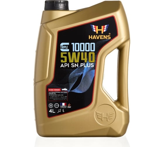 Изображение товара Моторное масло HAVENS Triple C SAE 5W40 API SN PLUS, SN/CF, ACEA A3/B4 4л HTC5W40SNP4