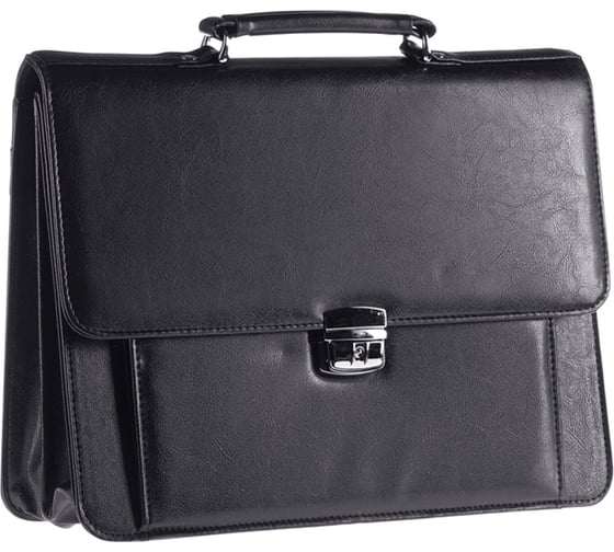 Изображение товара Портфель OfficeSpace Irida кожзам, черный, 2 отделения, металлический замок ПоКЗ_591
