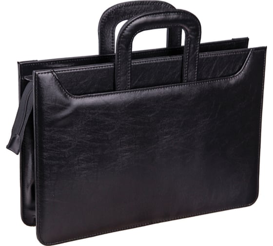 Изображение товара Портфель OfficeSpace Irena кожзам, черный, 2 отделения, молния, задвигающиеся ручки ПаКЗ_586