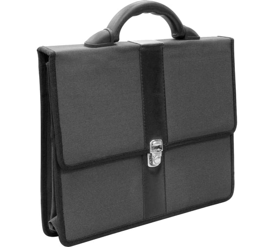 Изображение товара Портфель OfficeSpace Sanremo ткань, серый, 2 отделения, металлический замок По_ТК_677