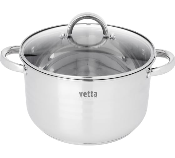 Изображение товара Кастрюля VETTA Фултон 24x14 см, 5.4 л, со стеклянной крышкой 822-115