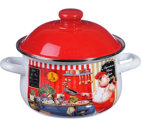 Изображение товара Эмалированная кастрюля VETTA Повар 24 см, 5 л, индукция 894-441