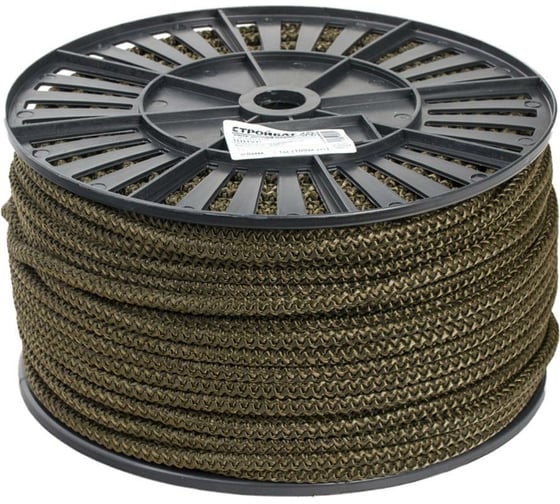Изображение товара Полипропиленовый вязаный шнур Стройбат 8 мм хаки 100 м 186760