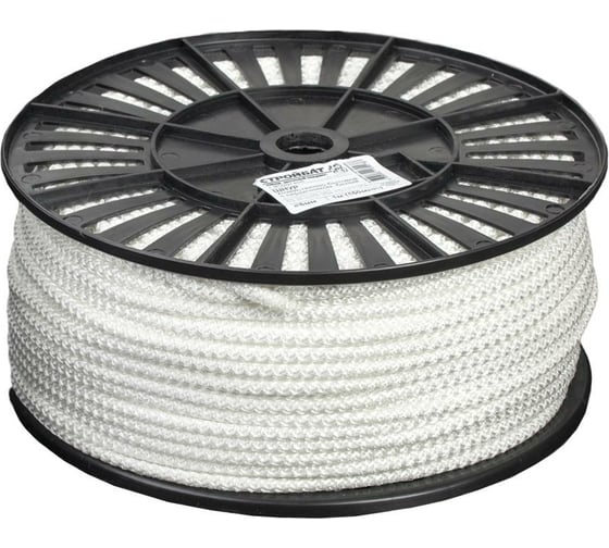 Изображение товара Хозяйственно-бытовой шнур Стройбат с сердечником 8 мм белый 100 м 221990