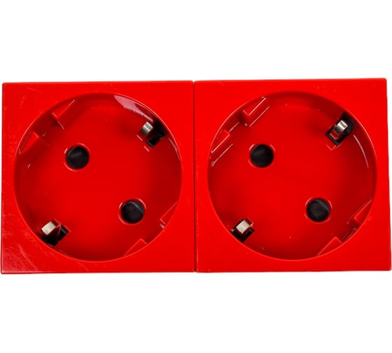 Изображение товара Розетка Legrand 2х2к+З Нем.Ст. 45 (Крас.) 077272