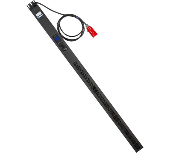 Изображение товара Вертикальный 3-фазный блок розеток TWT с общим мониторингом по IP, 16A, 6xC19 + 36xC13, шнур 3 метра, вилка IEC309 -PDVMT3-6x36-16A TWT-PDVMT3-6x36-16A