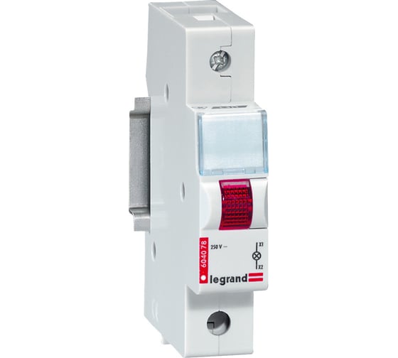 Изображение товара Моноблочный индикатор Legrand 1 лампа - красная - 1 модуль 604078