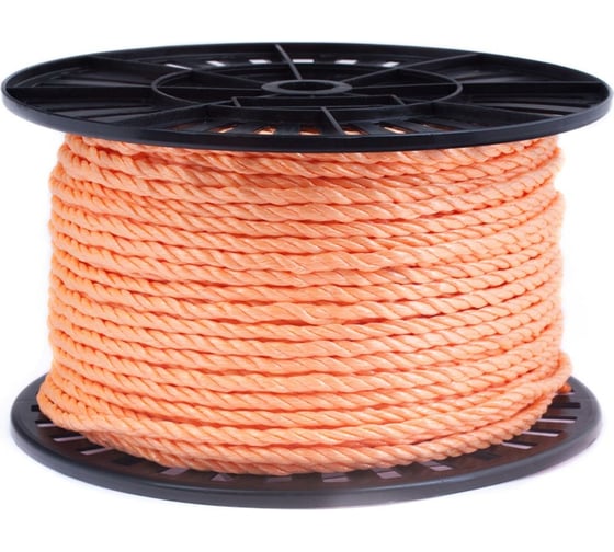Изображение товара Полипропиленовый крученый канат Стройбат 4 мм оранжевый 300 м 221820