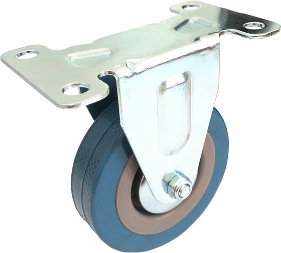 Изображение товара Опора колесная поворотная на площадке 50 мм, серый пластик/резина Стройбат 555880