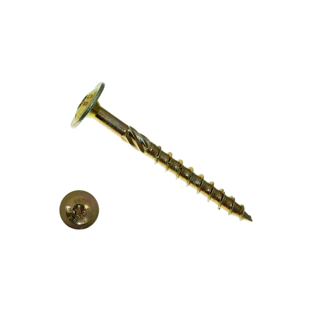 Изображение товара Самонарезающие шурупы BOHRER для дерева 8x80 мм, 50 шт желтый цинк