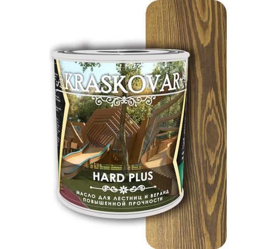 Изображение товара Масло повышенной прочности для лестниц и веранд Kraskovar Hard Plus орех, 2.2 л 1675
