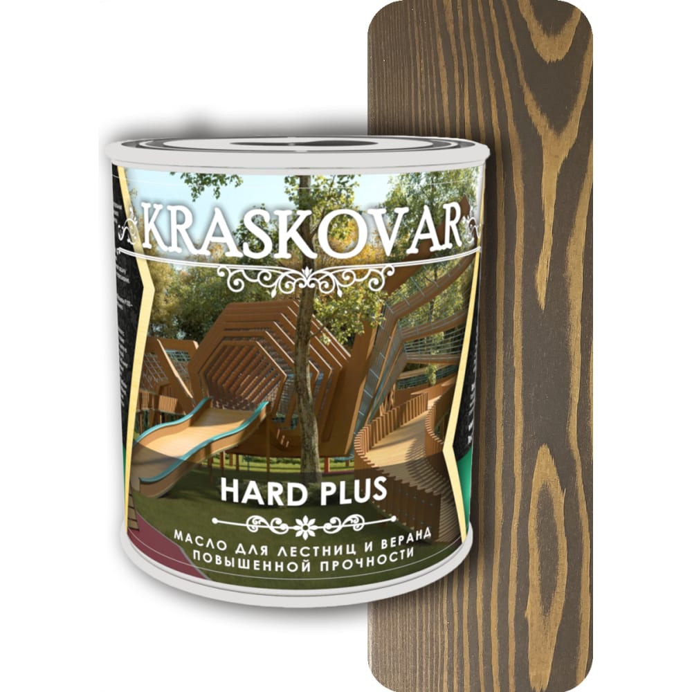 Масло для лестниц и веранд Kraskovar biofa 2043 масло защитное для наружных работ с антисептиком 1 л 4302 золотистый тик