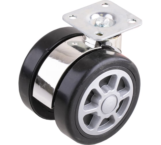 Изображение товара Двойной ролик Стройбат на площадке 60 мм черный 1 шт 558930