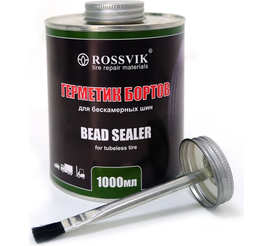 Изображение товара Герметик бортов шин 1000 мл, банка с кистью Rossvik GB.10.K.2