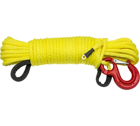 Изображение товара Трос синтетический 10 мм, 25 м, готовый для лебёдки РИФ Rope10mm25m