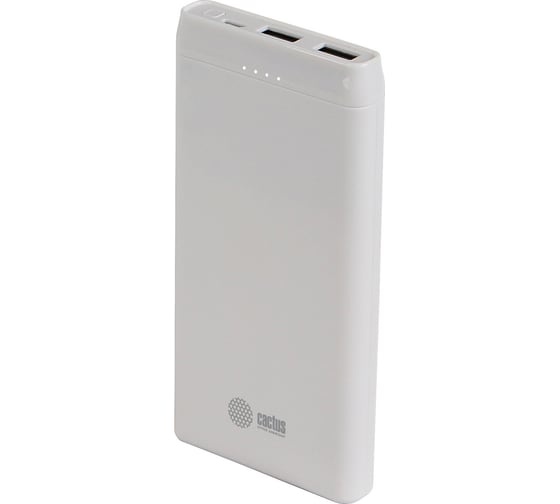Изображение товара Мобильный аккумулятор Cactus 10000mAh 2.1A белый CS-PBFSMT-10000 1205746