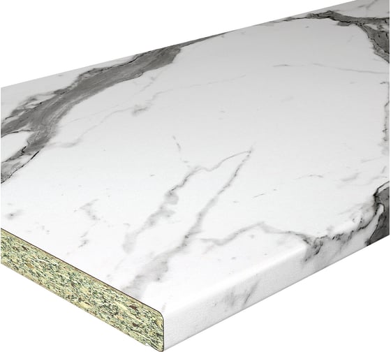 Изображение товара Влагостойкая столешница Союз 600/3050/38/1R/3027м мрамор белый С3027М