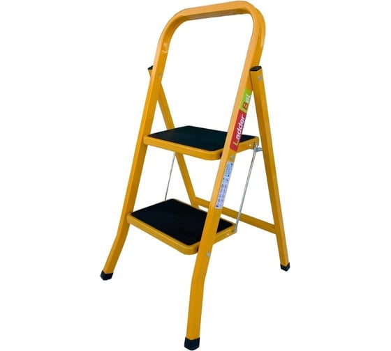 Изображение товара Стальная стремянка LadderBel 2 ступени с антискользящим покрытием, манго STR-ST-2WSRM-OR
