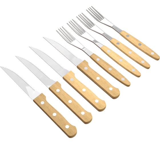 Изображение товара Набор для стейков BOYSCOUT вилки, ножи, на 4 персоны 61557