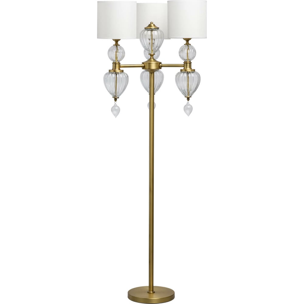 Изображение товара Торшер Chiaro Оделия 3*40W E27 220V классика с матовыми плафонами и латунной арматурой