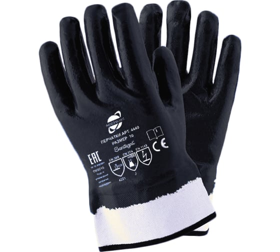 Изображение товара Трикотажные перчатки с нитриловым 3-х слойным полным покрытием ARCTICUS х/б, р.10 4440-101