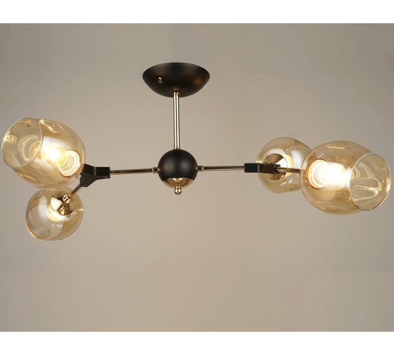 Изображение товара Потолочная люстра Мелодия Света P5698-4 BK+GD 000029364