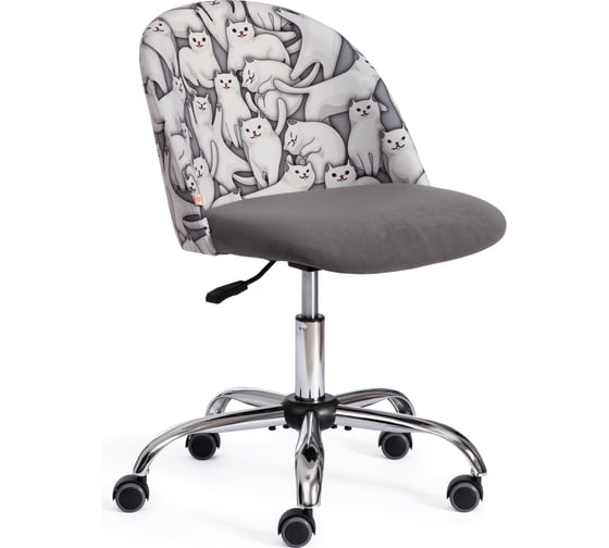 Изображение товара Кресло Tetchair melody ткань/флок, серый cats/29 19026