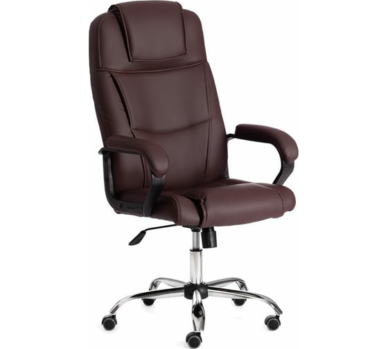 Изображение товара Кресло Tetchair bergamo 22 хром, искусственная кожа, коричневое 36-36 19369