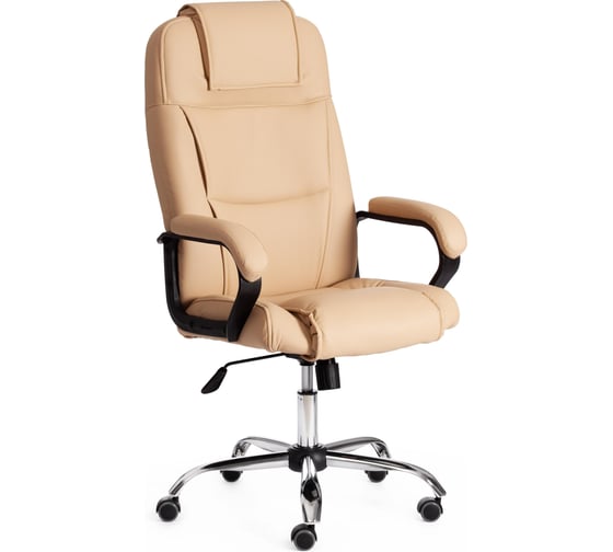 Изображение товара Кресло Tetchair bergamo 22 хром, искусственная кожа, бежевое 36-34 19366