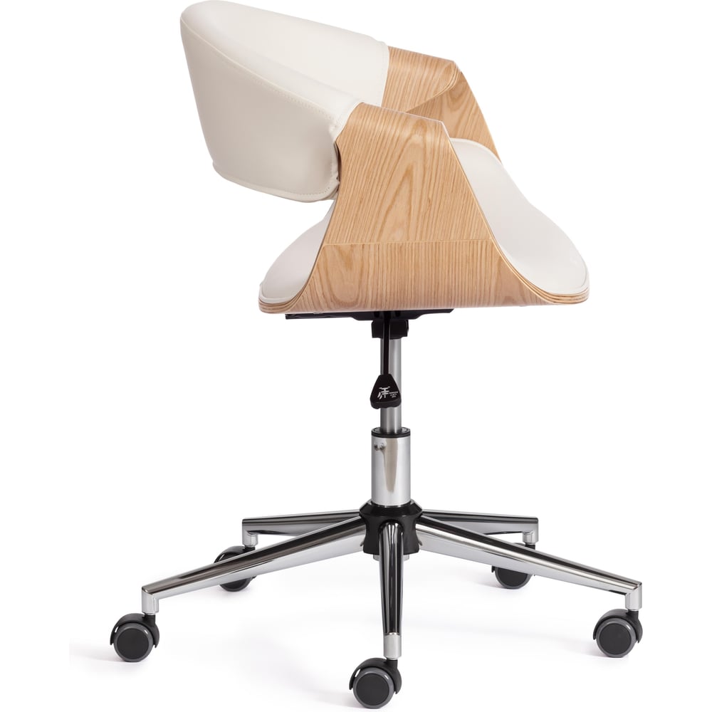 Изображение товара Кресло Tetchair bend из искусственной кожи белое с подлокотниками