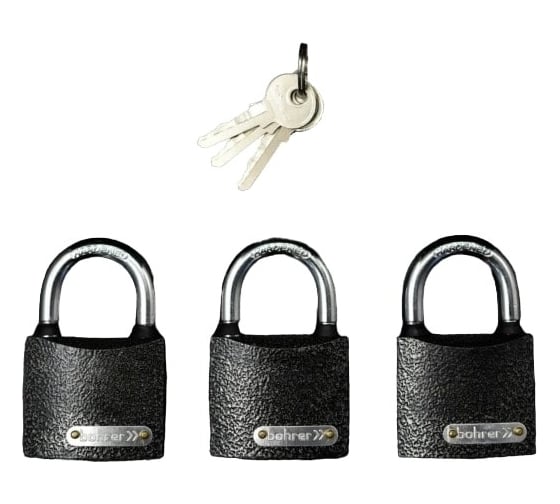 Изображение товара Набор замков BOHRER Мастер-Ключ МКПД-503 3 замка + 3 ключа 71010503