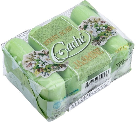 Изображение товара Туалетное мыло для ухода Cache 4 pcs X 75gr X 24 экопак жасмин CLS0001