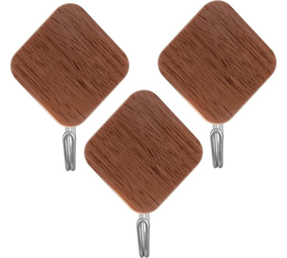 Изображение товара Набор из 3-х крючков МУЛЬТИДОМ "Вуд ромб" VL27-76