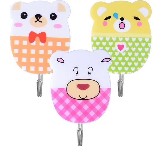 Изображение товара Набор из 3-х крючков МУЛЬТИДОМ "Мишки" VL27-80