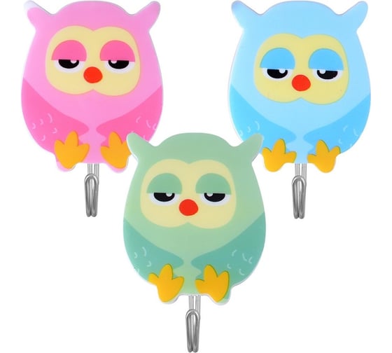 Изображение товара Набор из 3-х крючков МУЛЬТИДОМ "Совушки" VL27-81