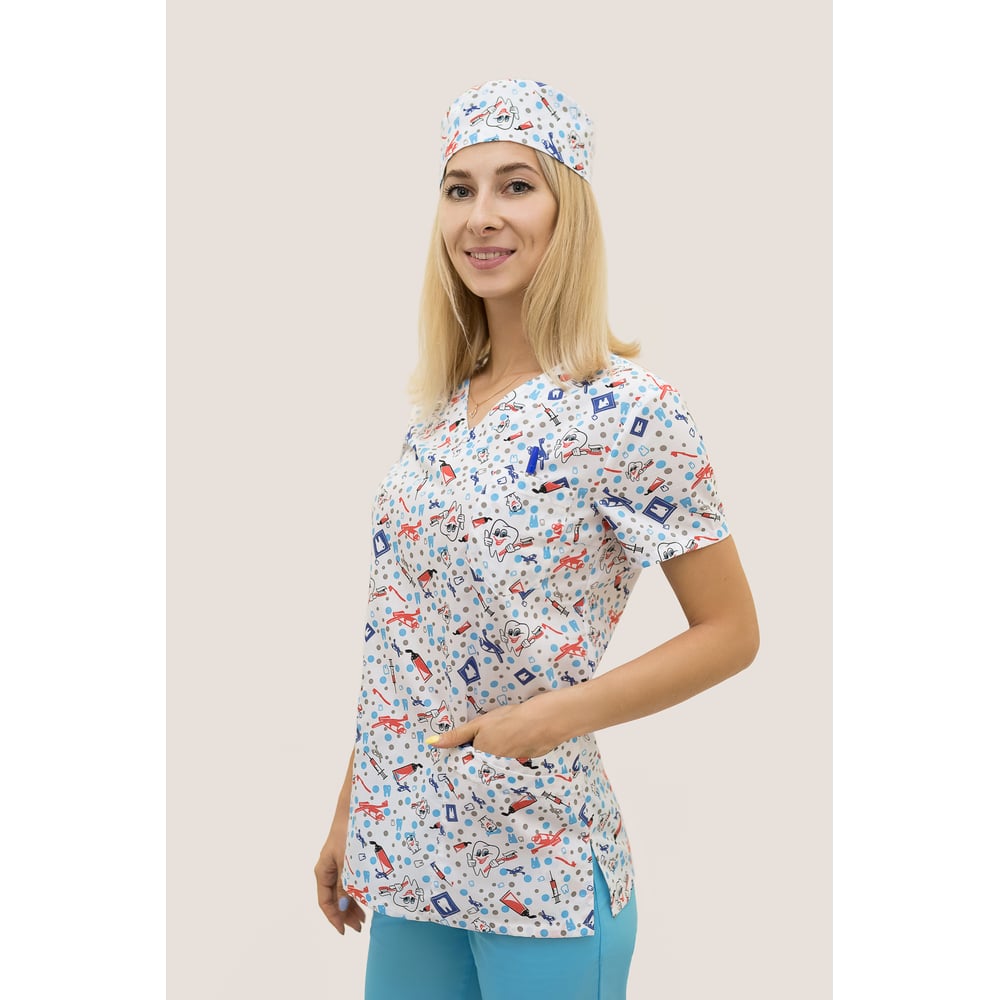 Изображение товара Женский блузон Tekca Line Джессика ЛАЙТ стоматолог белый