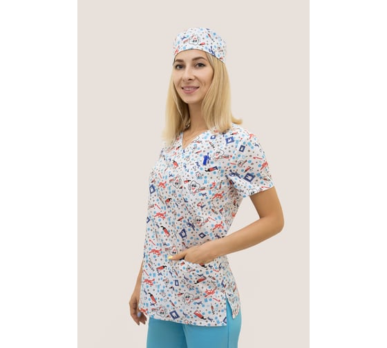 Изображение товара Женский блузон Tekca Line Джессика ЛАЙТ стоматолог белый, р. 44/170-176 2021696608057