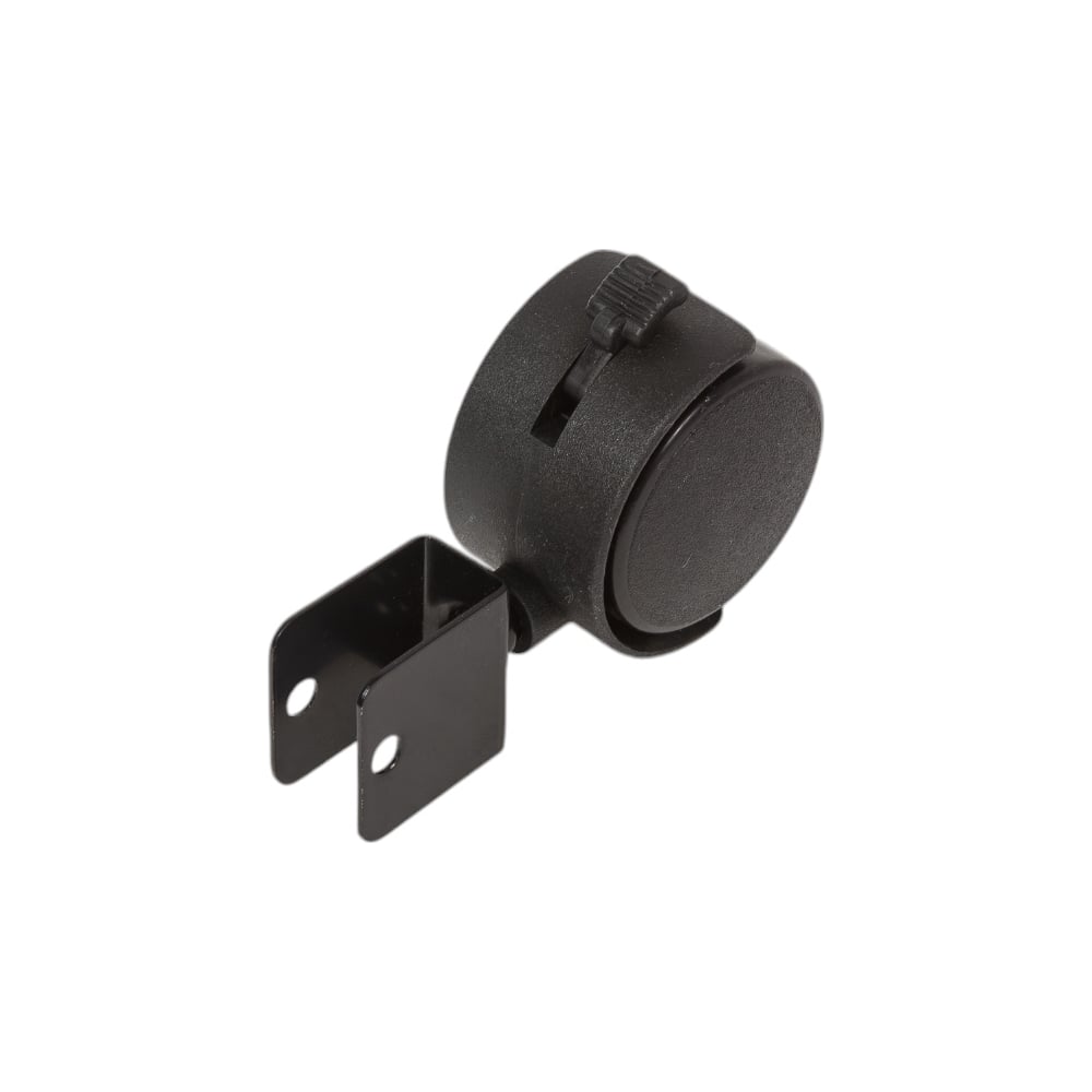 Изображение товара Мебельное колесо поворотное с тормозом диаметр 50 мм для ДСП черное