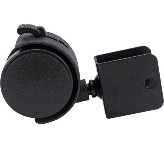 Изображение товара Мебельное поворотное колесо под ДСП MFK-TORG 16 мм, 40 мм, с тормозом, черный, пластик 6003040Д