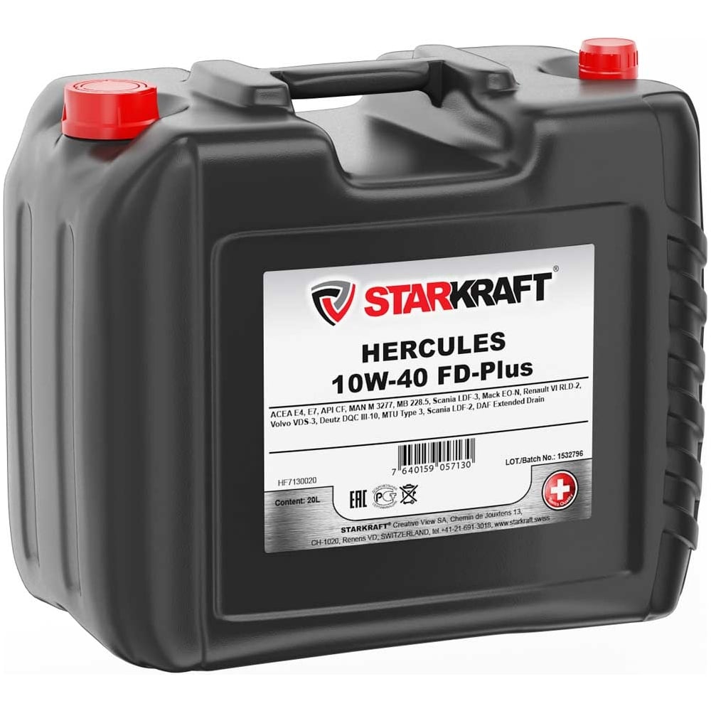 Синтетическое моторное масло STARKRAFT HF7130020 hercules 10w-40 fd-plus - фото 1