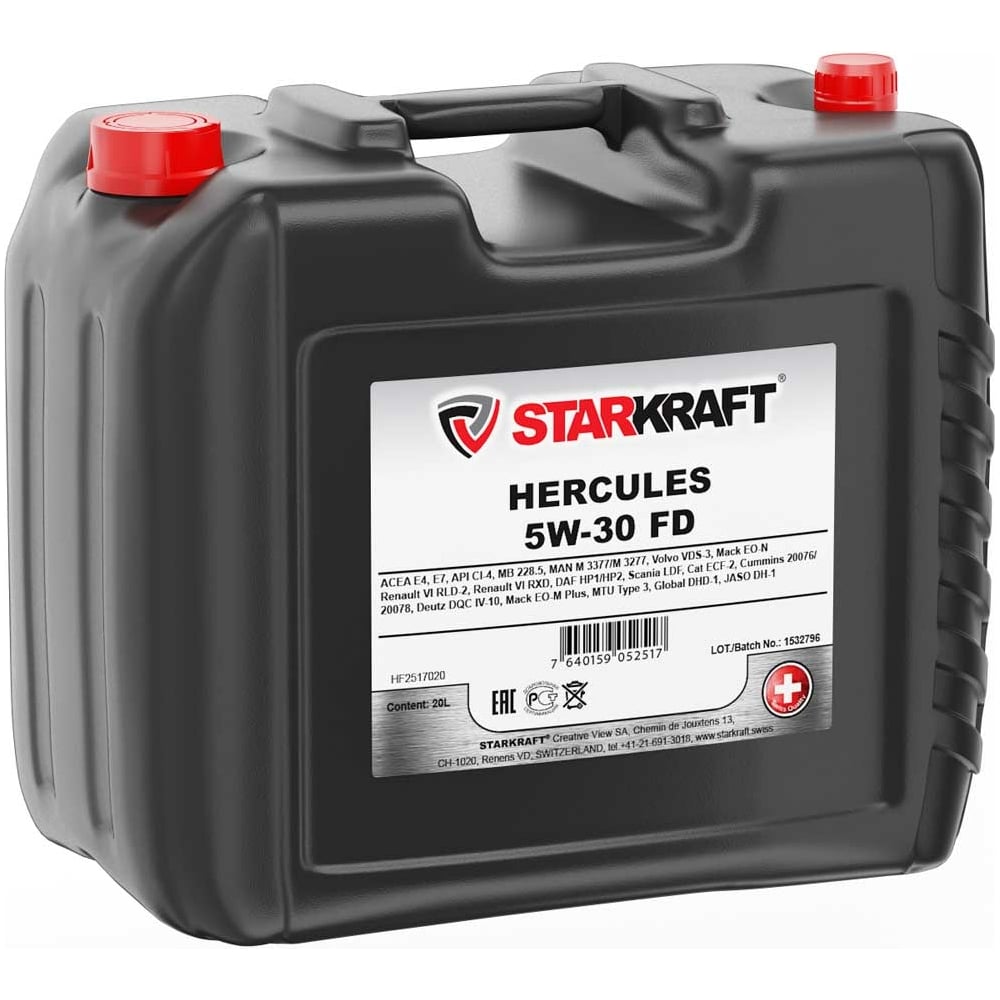 Синтетическое моторное масло STARKRAFT HF2517020 hercules 5w-30 fd - фото 1