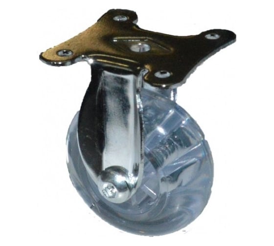 Изображение товара Мебельное неповоротное колесо MFK-TORG PVC 50 мм, прозрачный 5009050