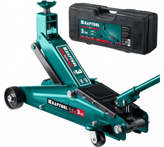 Изображение товара Подкатной домкрат KRAFTOOL SUV с высоким подъемом 3т, 190-530мм в кейсе 43458-3-K