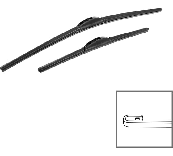 Изображение товара Комплект щёток с/о Heyner HYBRID 2 шт.(53 см и 48 см) + адаптер B1 2 шт. 20810