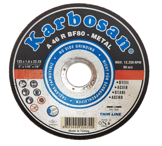 Изображение товара Диск отрезной по металлу 125x1.6x22 мм Karbosan KAR-910470