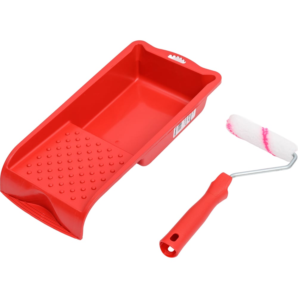 Изображение товара Малярный набор для водных красок МЕЛОДИЯ ЦВЕТА ванночка 330x170 мм, валик 110 мм, полиэстер 400-110+ванн(крас)