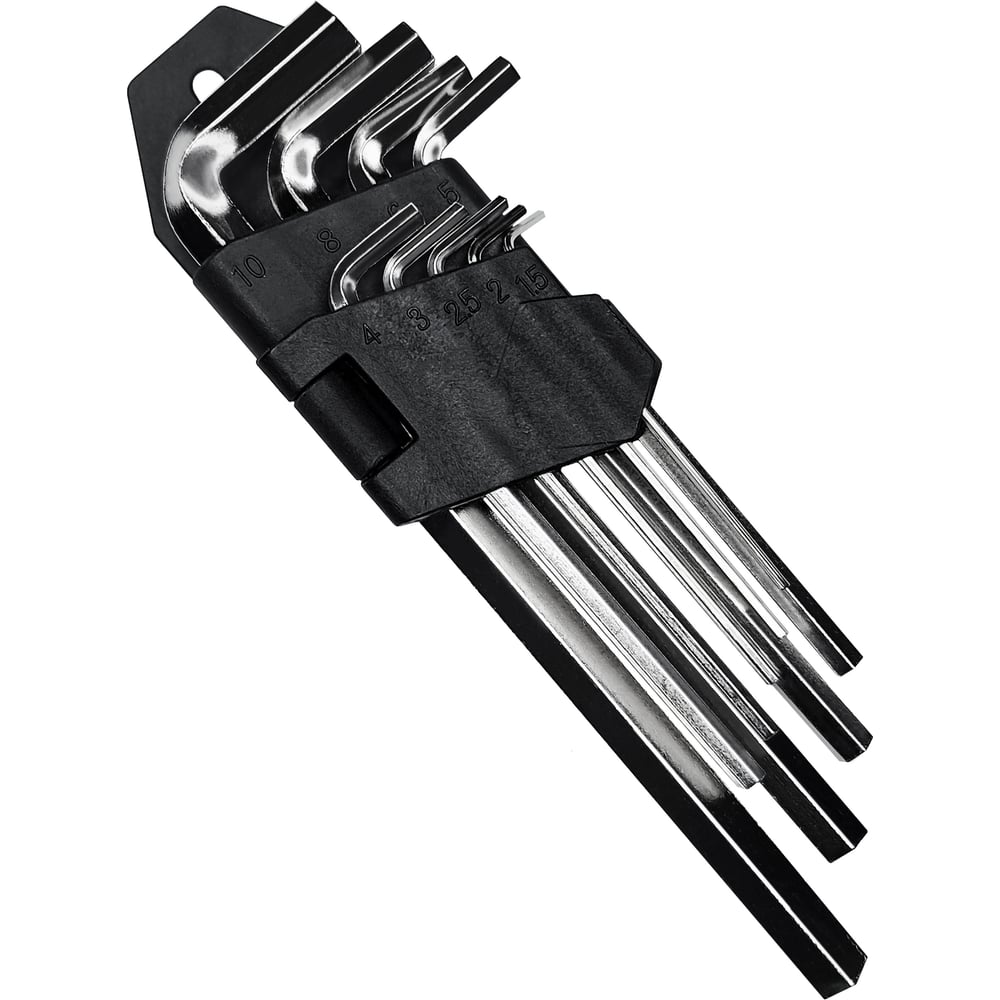 Изображение товара Набор средних шестигранников vertextools № 2 1632-02 9 шт CrV хромированый угловой