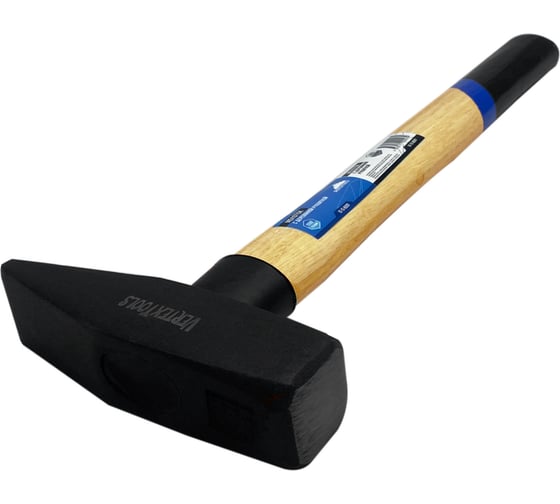 Изображение товара Слесарный молоток vertextools 1500 г, квадратный боек, деревянная рукоятка 10-15-1500